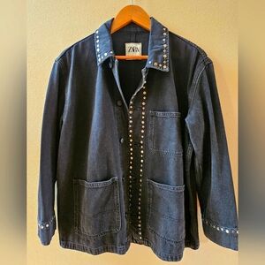 Studded Black Denim Zara Shirt